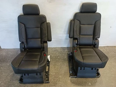 15-20 GM SUV LWB Suburban 2nd Row Heated Black Leather Bucket Seats 12221180 - Imagem 1 de 4