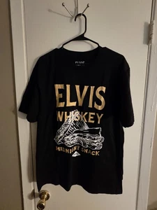 elvis whiskey Herren T-Shirt schwarz Midnight Snack Gr. L - Bild 1 von 4