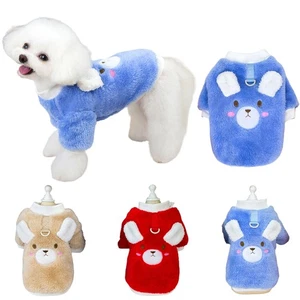 US Pet Dog Cat Warm Fleece Vest Clothes Coat Puppy Shirt Sweater Apparel S-XXL - Picture 1 of 24