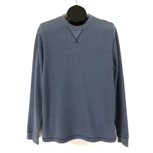 Eddie Bauer Quartz Trail Thermal Crew T-Shirt Men's Large Blue Long Sleeve Knit - Picture 1 of 12