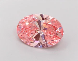 4.01 Ct Oval Lab Diamond IGI Certified Fancy Vivid Pink VS1 Loose Stone For Ring - Picture 1 of 11