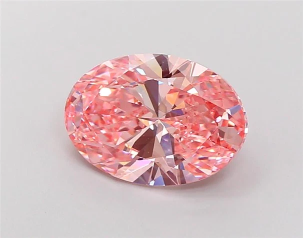 4.01 Ct Oval Lab Diamond IGI Certified Fancy Vivid Pink VS1 Loose Stone For Ring - Image 1 of 4