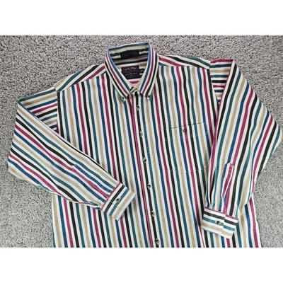 Members Only Club House Mens Large Striped Button Down Shirt Cotton Vintage - Image 1 of 4