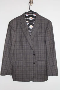 GRAY PLAID JOS. A. BANK RESERVE 100% WOOL SPORT COAT sz 46R suit jacket STEELERS - Picture 1 of 6