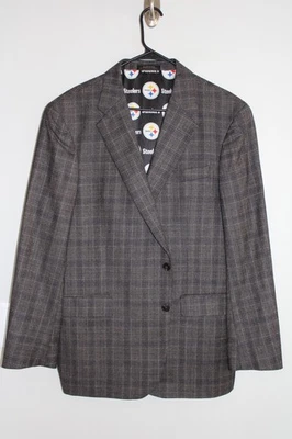 GRAY PLAID JOS. A. BANK RESERVE 100% WOOL SPORT COAT sz 46R suit jacket STEELERS - Image 1 of 4