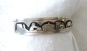 Vintage signiertes Navajo Jacob Kahe Geschichtenerzähler Armband 925 Sterling Silber Weber - Bild 1 von 4