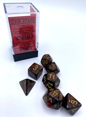 CHESSEX CHX 27419 Scarab® Polyhedral 7 Würfel SET Würfelset D4 D6 D8 D10 D12 D20