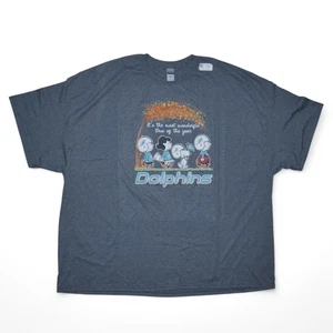 Miami Dolphins Men's Size 5XL T-Shirt Peanuts Snoopy Gang Football Graphic NEW - Picture 1 of 4