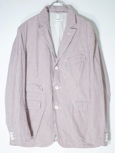 Engineered Garments Andover Jacket Cotton Striped Small Red Made in USA - Picture 1 of 6