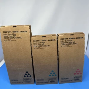 Cartuchos de impresión Ricoh para C7501/C9075 negro, cian, magenta 841357 841358 841359 - Imagen 1 de 6