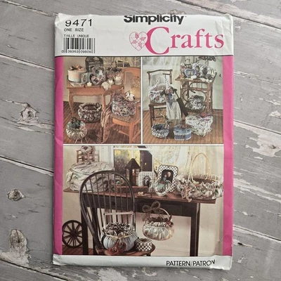 Simplicity 9471 Fabric Baskets Boxes & Frames Crafts Sewing Pattern UNCUT - Image 1 of 3