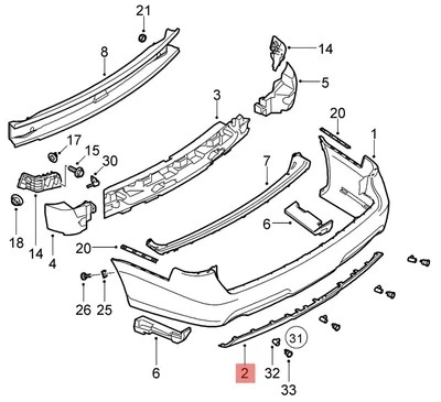 SAAB 9-5 SPOILER INFERIORE PARAURTI POSTERIORE OEM 12756091 - Imagen 1 de 4
