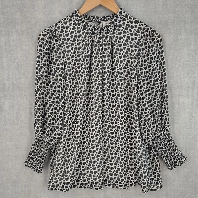 Top Rachel Zoe Mujer Pequeño Clip Punto Gasa Estampado Corazón Cuello Alto Globo Slve Foto 1 de 4