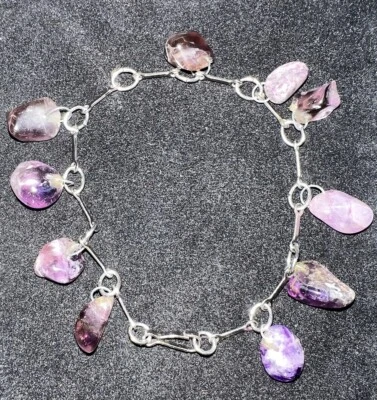 紫水晶银盘手链 Chic Preppy Grandma Core — 第 1/4 张图片