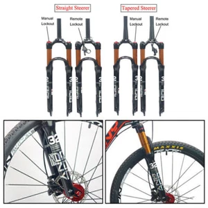 1-1/8 Threadless Air Shock Suspension Fork MTB Mountain Bike 26" 27.5" 29" 100mm - Picture 1 of 15