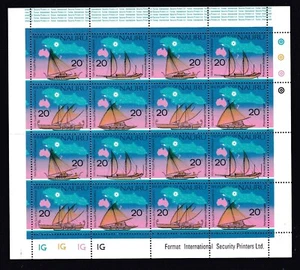 1975 NAURU SOUTH PACIFIC CONFERENCE 20c FULL SHEET 20 DECIMAL STAMPS MUH #10 - Picture 1 of 2