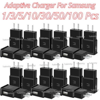 Bulk Lot Adaptive Fast Charger Block USB Power Adapter For Samsung S10 S20 S21 - Image 1 of 4