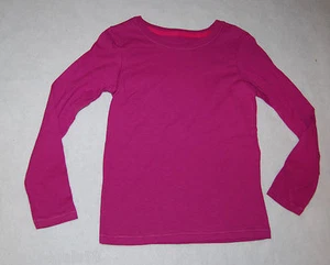 Girls L/S Tee Shirt HANES Knit MAGENTA PINK Size XS 4-5 Crew Neck - Picture 1 of 1