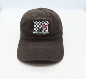 MTV Music Television Black Embroidered Hat Cap Viacom 2019 Vintage Checker Logo - Picture 1 of 12