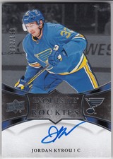 2018-19 Exquisite Collection Platinum Rookies Signatures JORDAN KYROU R17 #2/199