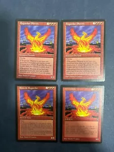 MTG 4X VISIONS BOGARDAN PHOENIX ENGLISH + PORTUGUESE + CHINESE CREATURE RARE RED - Picture 1 of 6