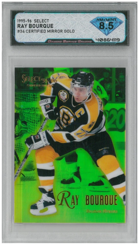 1995-96 Select Certified RAY BOURQUE #34 Mirror Gold 💎 DSG 8.5 NM/Mint - Image 1 of 2