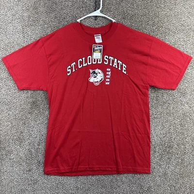 St. Camiseta Cloud State Talla Grande Steve & Barry's Jerzees Alta Algodón Roja Nueva con Etiquetas Foto 1 de 4