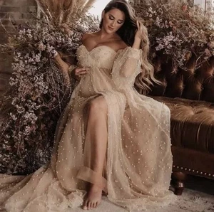 Elegant Cream Special Occasion Dress with Timeless Design - Picture 1 of 9