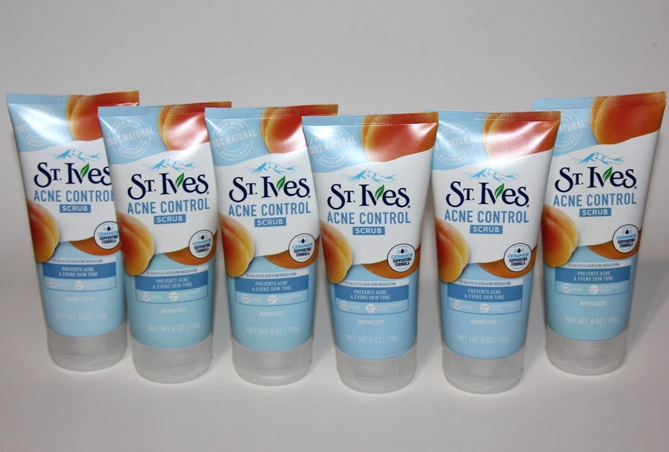 LOT (6) ST IVES ACNE CONTROL SCRUB APRICOT VEGAN 6 OZ - Image 1 of 1
