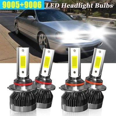 Combo 4x 9005+9006 faros LED bombillas de haz alto bajo para Acura CL 1997-1999 Foto 1 de 4