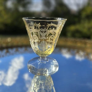 Vintage Fostoria Topaz Oyster Cocktail Goblet Versailles  - Picture 1 of 10