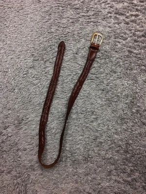 Talbots Braided Leather Belt Womens Size Medium Brown 6001 36" Long x 1" Wide - Image 1 of 4