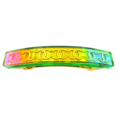 Chanel Hair Clip Barrette Rainbow Acrylic 97P 60394 - Image 1 of 4