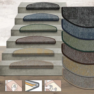 Stufenteppich York Treppenmatte Treppenteppich Stufenmatte viele Farben Halbrund - Bild 1 von 4