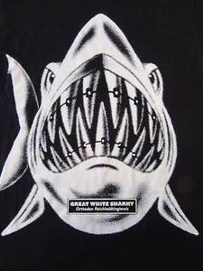 GREAT WHITE SHARKY W/ Braces Orthodontics Dentistry Funny Black T Shirt Size S - Picture 1 of 7