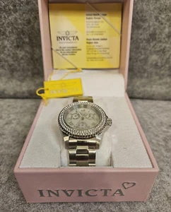 Invicta Watch Angel Model 17411 Quartz Silver Tone with Crystals Around Dial NEW - Picture 1 of 16