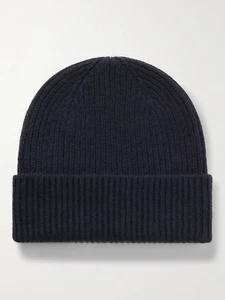 WILLIAM LOCKIE Ribbed Cashmere Beanie Navy - Bild 1 von 3