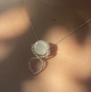 Elegant Aquamarine Silver Women's Necklace, March Birthstone, Solid Silver, Gift - Picture 1 of 5
