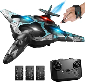 Remote Control Drone for Kids, Gesture RC Stealth Raptor Airplane, Quadcopter Fi - Picture 1 of 6