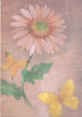 Pink Breast Cancer Hope Flower Butterfly Encouragement Hallmark Greeting Card - Image 1 of 4