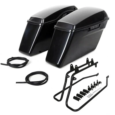 Hard Saddlebags Saddle Bags w/ Conversion Brackets For Harley Heritage Softail - Image 1 of 4