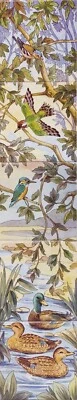 River Bank Birds Ceramic Tile Mural 5 Tiles River Side Scene 75cmx15cm Fireplace - Image 1 of 4