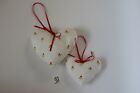 Laura Ashley vintage fabric hearts x 2 Ideal door hangers 'Cottage Sprig'