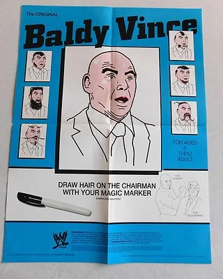 Винс Макмэхон 21x16 реслинг плакат рестлер лысая голова раскраска WWE рестлер - Изображение 1 из 2