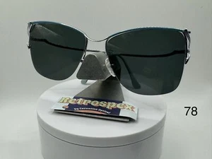 Vintage Oversize Sunglasses NOS Rimless Style G15 Lens Turquoise/Silver Retro - Picture 1 of 7
