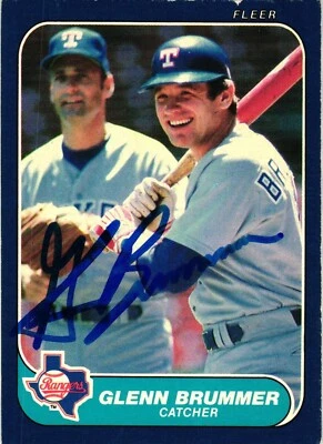 Glenn Brummer Signed 1984 Fleer MLB Baseball Card #557 Rangers AUTO - Image 1 of 2