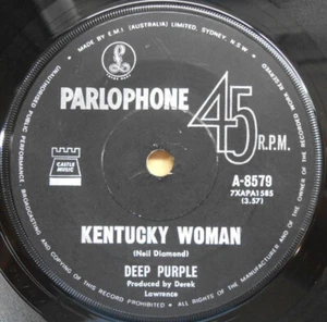 Deep Purple ORIG OZ 45 Kentucky Woman VG+ '68 Parlophone A8579 Hard Rock - Picture 1 of 1
