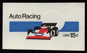 #U587 15c Auto Racing, Cut Square, Mint NH **ANY 5=FREE SHIPPING** - Picture 1 of 1