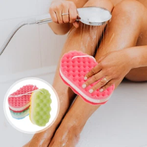 3 Pcs Bath Sponge Exfoliating Body Scrubber Scrubbing Sponges Man Miss - Picture 1 of 12