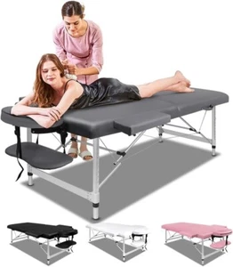 Portable Massage Table 2 Fold 55cm Wide Foldable Aluminium Beauty SPA Table Tre - Picture 1 of 9